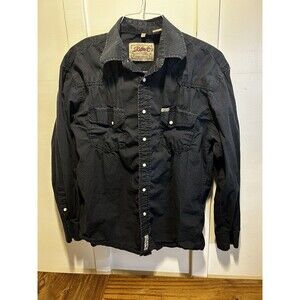 Rafter C Cowboy Collection Men’s Pearl Snap Shirt Black Size Large Western Style